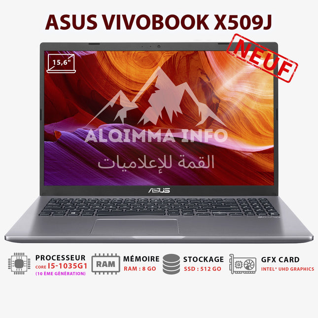 Ordinateur portable ASUS VIVOBOOK X509J I5-1035G1 8GB 512GB SSD 15.6'' (AX509JI5/SSD)