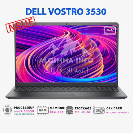 ORDINATEUR PORTABLE DELL VOSTRO 3530 I7-1355U 8GB 512GB SSD 15.6 POUCES FHD FREEDOS