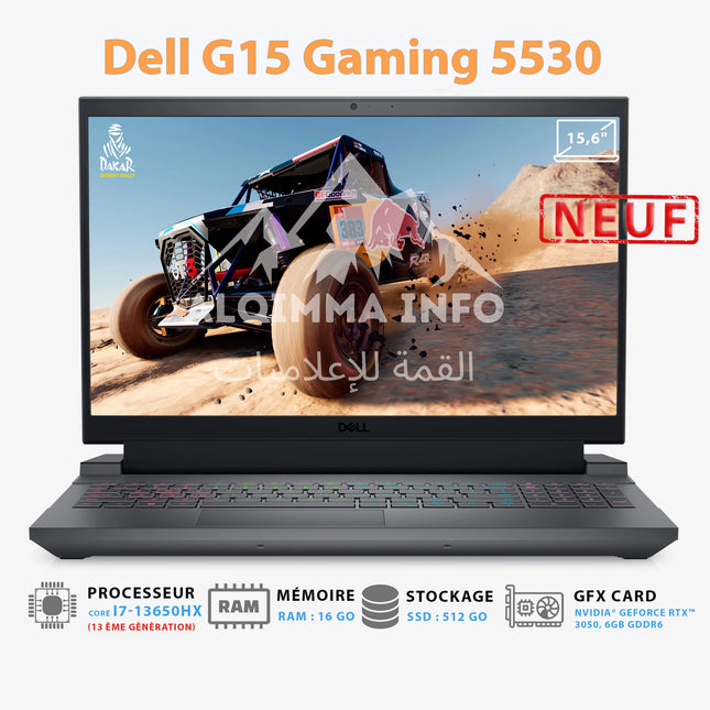Ordinateur portable gamer DELL G15 5530 I7-13650HX 16GB 512GB SSD 15.6'' RTX3050 (DL-G15-5530-3050)