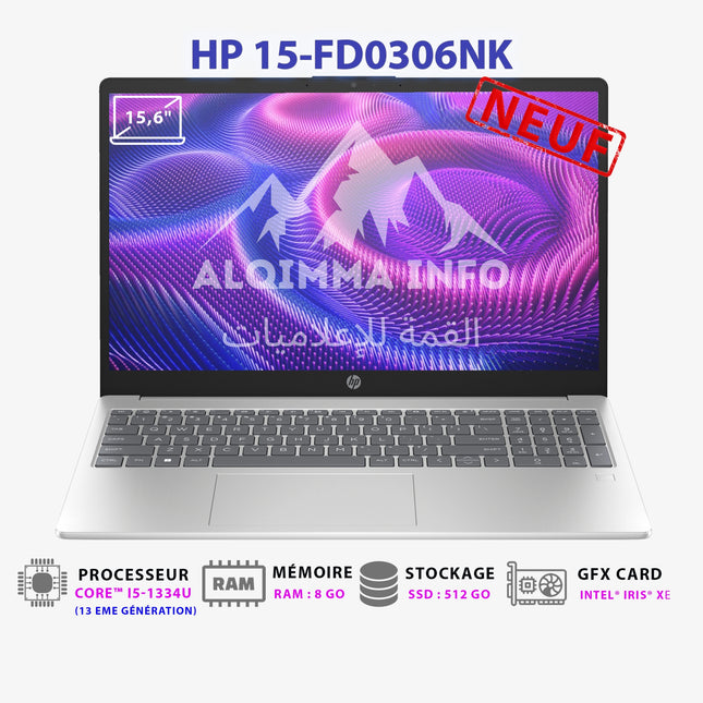 Ordinateur portable HP 15-fd0306nk i5-1334U 8GB 512GB SSD 15.6 (A76C5EA)