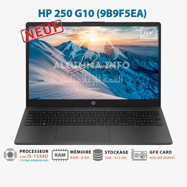 ORDINATEUR PORTABLE HP 250 G10 CORE i5-1334U 8GO 512GO SSD NVME 15,6″ (9B9F5EA) 0 stock