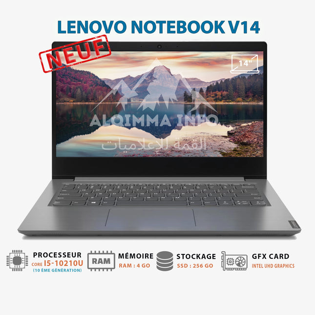 ORDINATEUR PORTABLE LENOVO NOTEBOOK V14-IIL I5-10210U RAM 4GB 256GB SSD FREEDOS