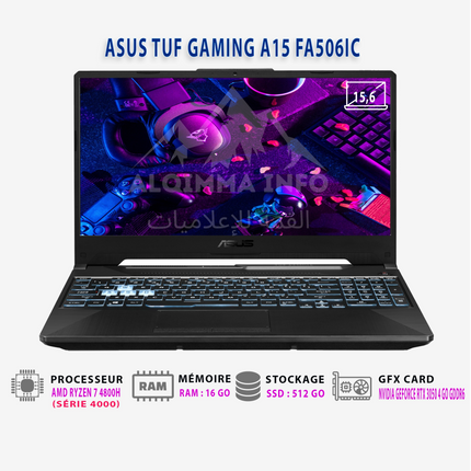PC PORTABLE ASUS TUF GAMING A15 AMD R7 2*8GB 512GB SSD 15.6 POUCES REMIS A NEUF