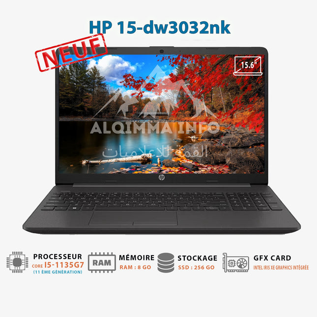 Ordinateur Portable HP 15-dw3032nk i5-1135G7 8 Go 256 Go SSD FreeDOS 15.6 pouces (4A4A7EA)