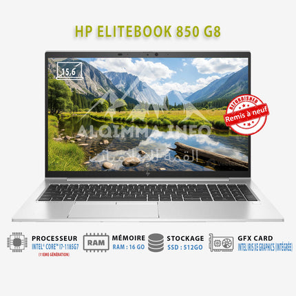 Ordinateur Portable HP Elitebook 850 G8 Intel Core i7-1185G7 SSD 512GB RAM 16GB (Remis à Neuf)