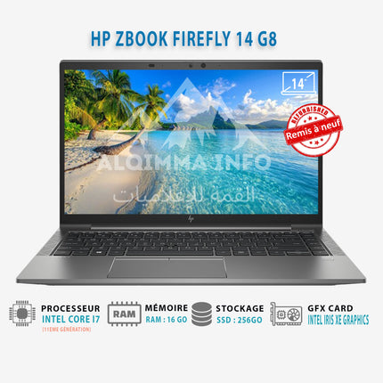 Ordinateur Portable HP Zbook Firefly 14 G8 I Core i7-11EME I 16GB I 256GB SSD I 14″ [Remis à Neuf]