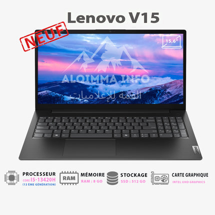 Ordinateur portable Lenovo V15 I5-13420H 15,6 FHD 8GB 512GB SSD FREEDOS (83GW006XTP)