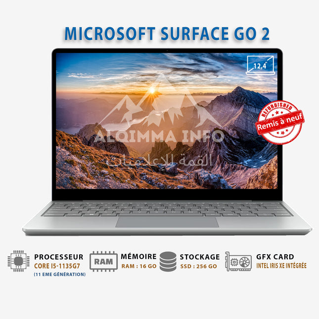 Ordinateur portable MICROSOFT SURFACE GO 2 CORE i5-1135G7- 11ème 16GB 256GB SSD 12.4" (Remis à neuf)