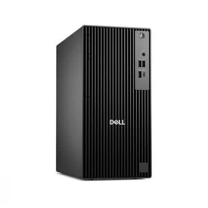 Unité centrale DELL PRO TOUR QCT1250 avec processeur i7, 8 Go RAM, SSD 512 Go, sous Ubuntu, noire, vue de face.