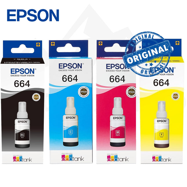 Pack 4 Bouteilles d’Encre Epson EcoTank 664 Originales