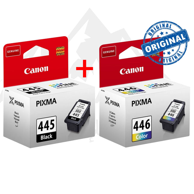 Pack 1 Cartouche d'encre 445 Noire + 1 Cartouche 446 Couleur Canon Originales