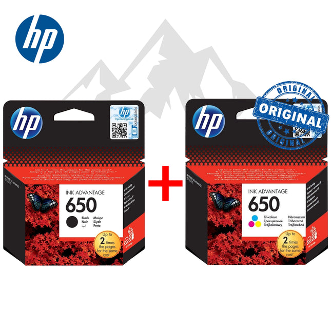 Pack 1 Cartouche 650 Noire + 1 Cartouche 650 Couleur HP Originales
