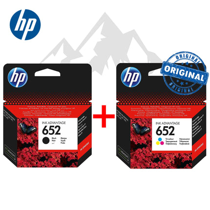 Pack 1 Cartouche 652 Noire + 1 Cartouche 652 Couleur HP Originales