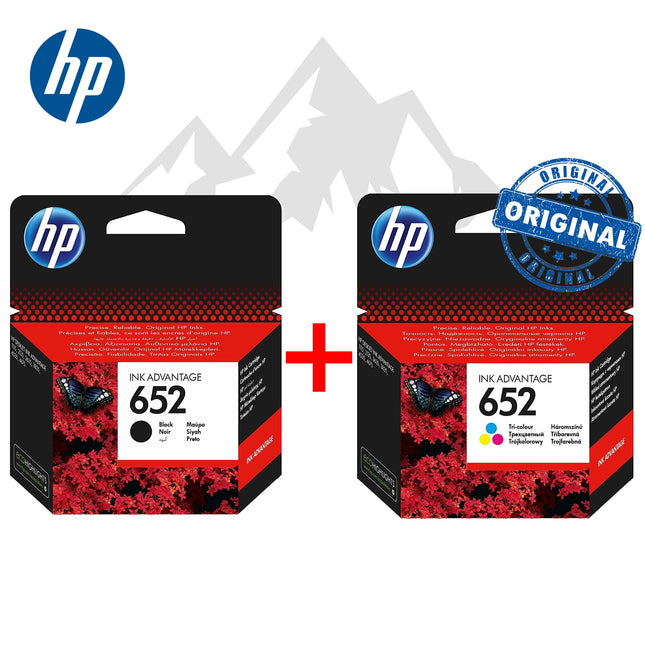 Pack 1 Cartouche 652 Noire + 1 Cartouche 652 Couleur HP Originales
