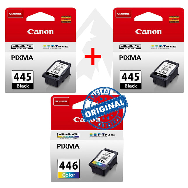 Pack 2 Cartouches d'encre 445 Noires + 1 Cartouche 446 Couleur Canon Originales