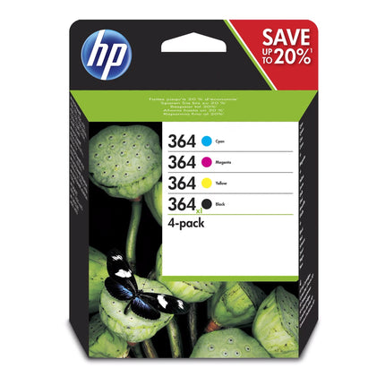 Pack Cartouches d’Encre HP 364XL Noir + 364 Couleurs d’Origine