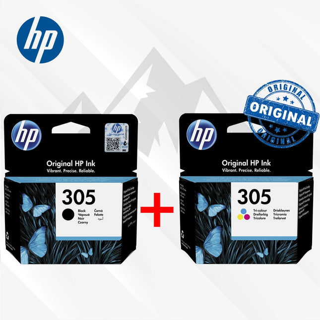 Pack 1 Cartouche 305 Noire + 1 Cartouche 305 Couleur HP Originales