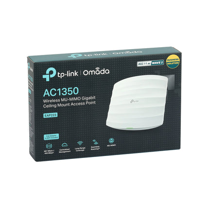 Point d’accès Tplink EAP223 MU-MIMO Gigabit, modèle plafonnier avec antennes intégrées, pour réseau Wi-Fi performant.
