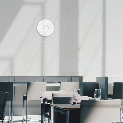 Point d’accès WiFi 6 Tplink EAP613, routeur plafonnier AX1800 pour réseau sans fil domestique ou professionnel.