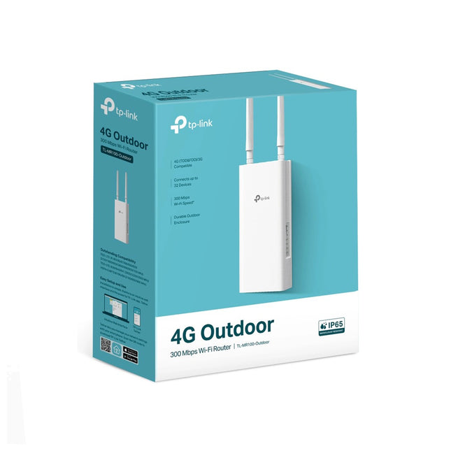 Routeur Tplink sans fil monobande avec port Ethernet rapide pour usage extérieur, modèle TL-MR100-OUTDOOR.