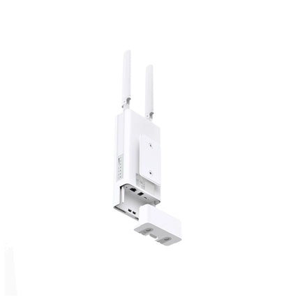 Routeur Tplink sans fil Fast Ethernet monobande TL-MR100-OUTDOOR connecté, avec antenne extérieure et design compact.