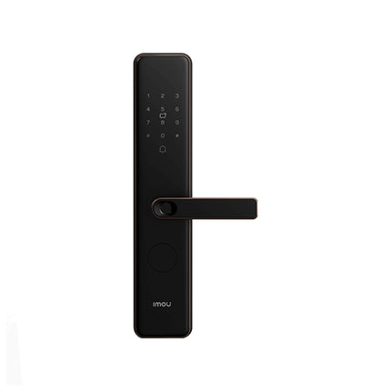 Serrure connectée IMOU K1 avec Wi-Fi, empreinte digitale, code, finition noir or, serrure intelligente moderne.