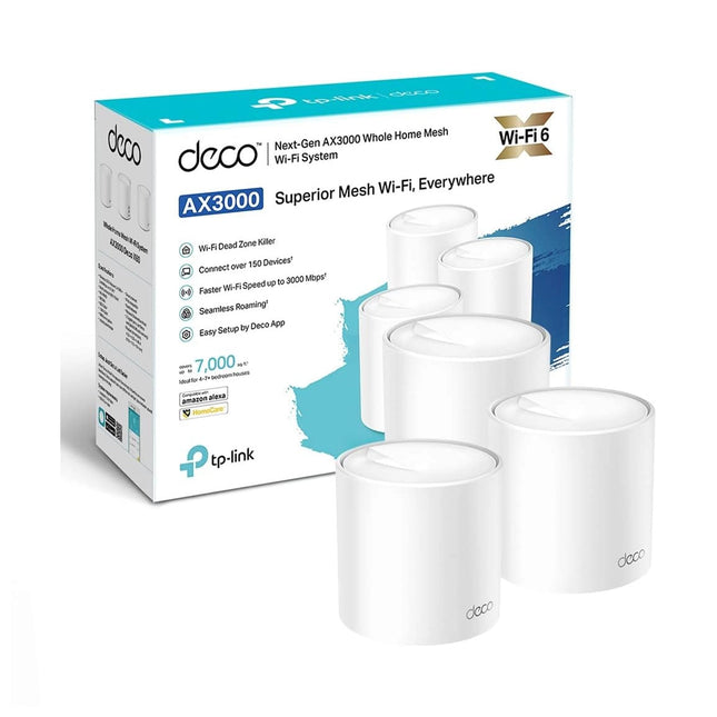 SYSTEME WIFI MESH TPLink DECO X60 MESH WIFI WIFI 6 SYSTEM 3 PACKS AXE5400