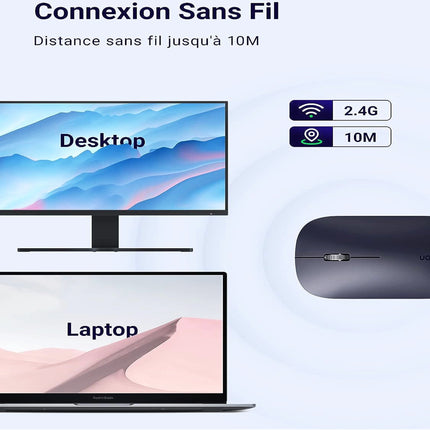 Souris sans fil 2.4 Ghz Ugreen 10 mètre Gris (90373)