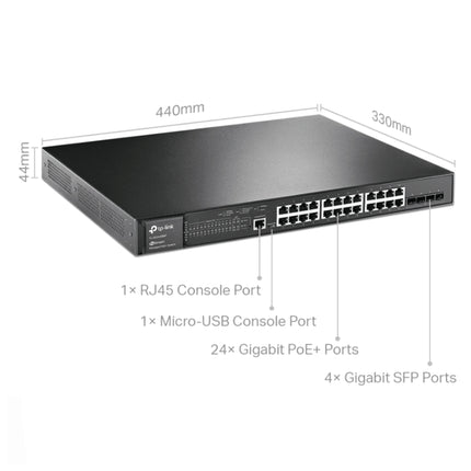 Switch TP-Link Omada SG3428MP 28 Ports Gigabit L2+ avec 24 Ports PoE+ et 4 Slots SFP