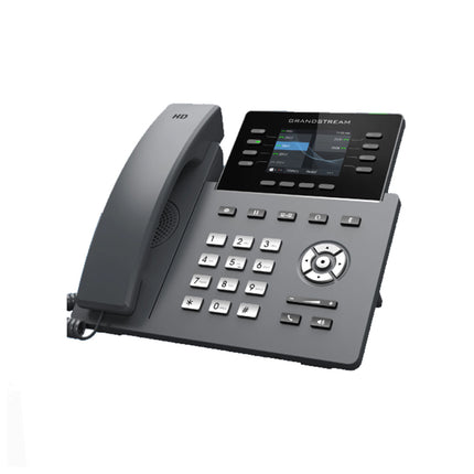 Téléphone IP professionnel Grandstream GRP2624 avec 8 lignes, 4 comptes SIP, PoE, Wi-Fi et Bluetooth, écran couleur.
