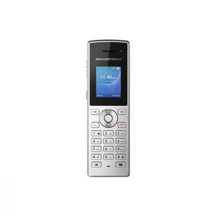 Téléphone fixe Wi-Fi Grandstream WP810 avec écran, clavier, deux lignes SIP, sans fil, design professionnel.