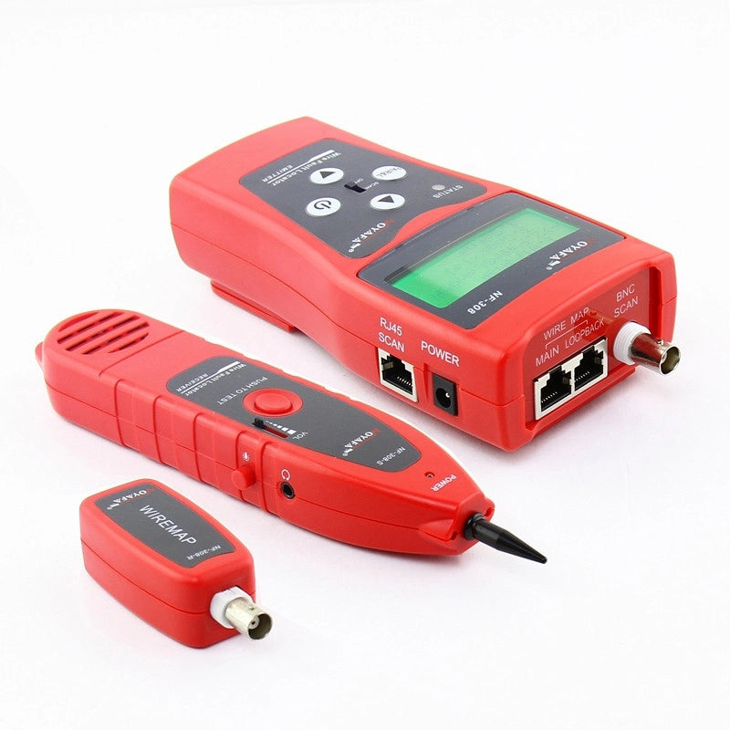Testeur câble NF-308-NF-308S POUR câble réseau, RJ45, RJ11, BNC Avec Écran LCD audio, téléphone et coaxial