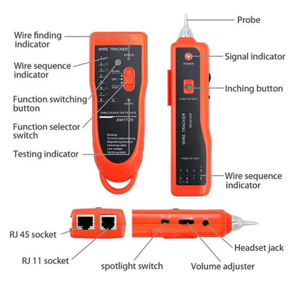 Testeur câble APKR YW-801B POUR câble réseau RJ45 RJ11