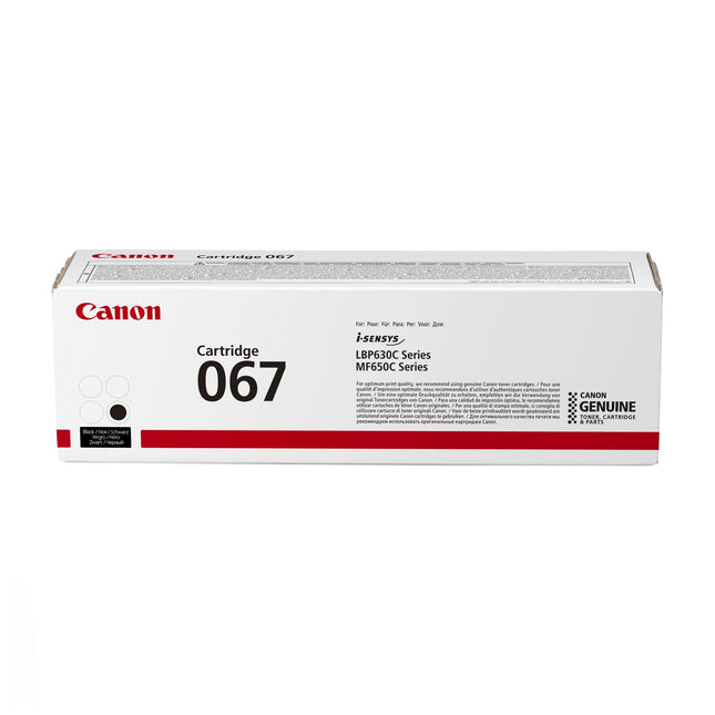 Cartouche toner originale Canon 067 noir pour imprimante, contenant du toner noir pour une impression nette.