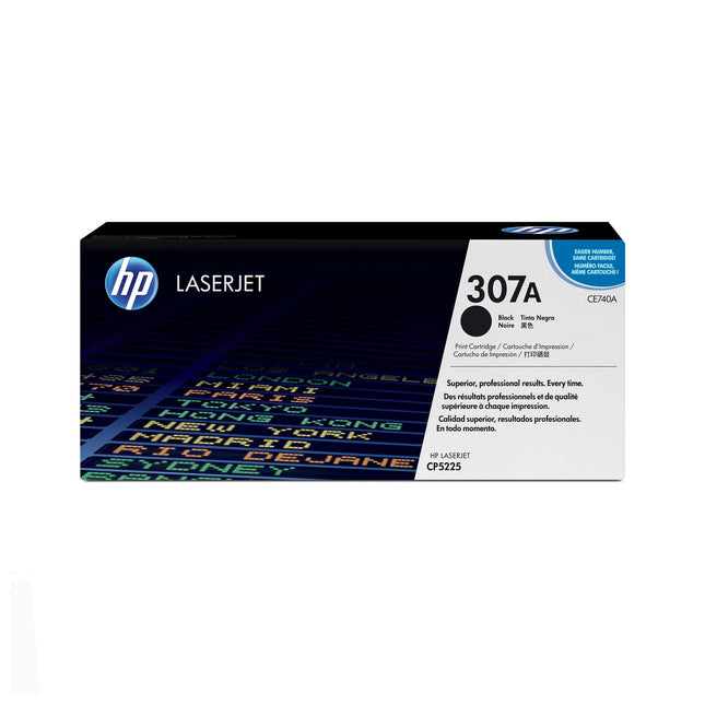 Toner original HP 307A noir pour imprimante LaserJet, cartouche de toner HP CE740A, compatible avec imprimantes HP LaserJet.