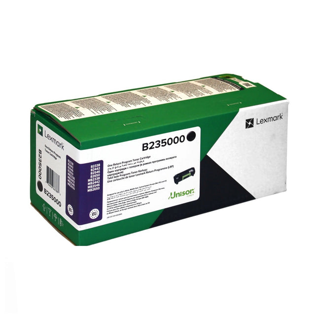Cartouche de toner original Lexmark B235000 noir pour imprimante, capacité de 3000 pages, haute qualité d'impression.