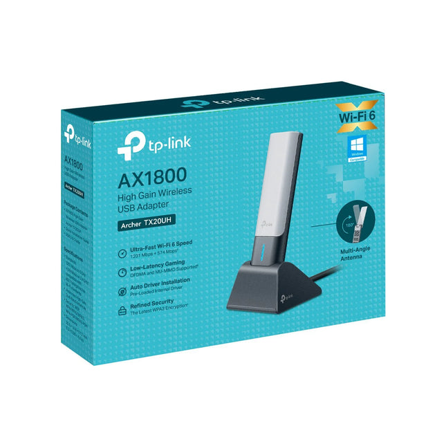 TP-Link AX1800 High Gain Dual Band WI-FI 6 USB Adapter ARCHER TX20UH
