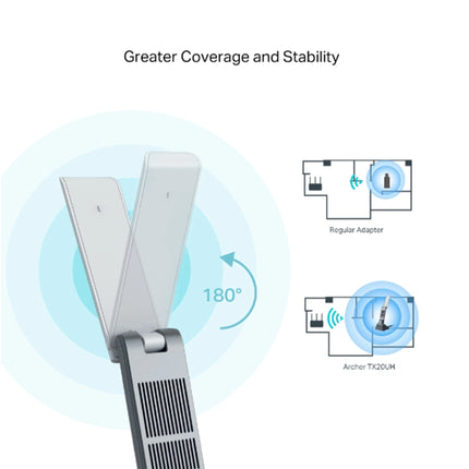 TP-Link AX1800 High Gain Dual Band WI-FI 6 USB Adapter ARCHER TX20UH