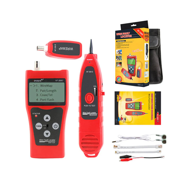 Testeur De Cable Traceur De Ligne NF-308S Pour RJ45,RJ11,BNC Avec Écran LCD