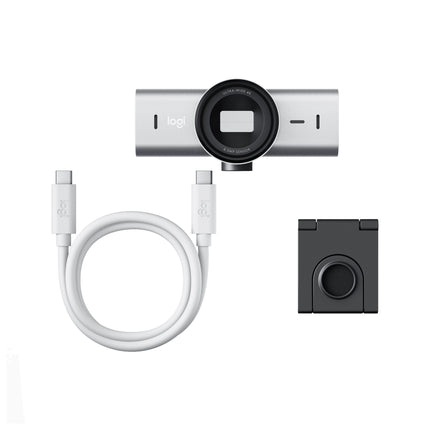Webcam Logitech MX Brio 4K Ultra HD avec objectif grand angle et microphone intégré, vue de face.