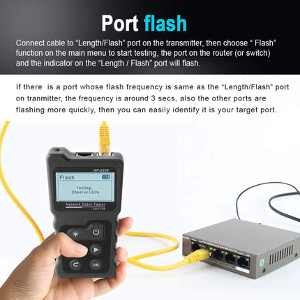 Testeur de Câbles Réseau NF-8209 RJ45 NOYAFA Traqueur De Cable POE Réseau Verification de fil
