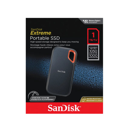 Disque dur portable SSD SanDisk  1TB USB Extreme V2 Up to 1050MB/s - Résistant à l'eau (SDSSDE61-1T00-G25)